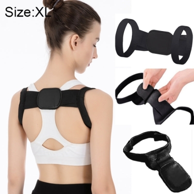 Adjustable Women Back Posture Corrector Shoulder Support Brace Belt Health Care Back Posture Belt, Size:XL(Black)