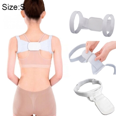 Adjustable Women Back Posture Corrector Shoulder Support Brace Belt Health Care Back Posture Belt, Size:S(White)