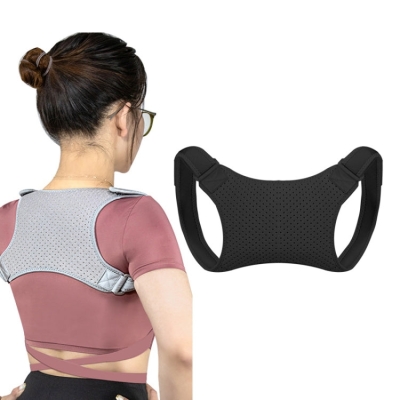 Adjustable Men And Women Invisible Back Correction Belt Adult And Child Hunchback Posture Correction Belt, Specification: Free Size(Black)