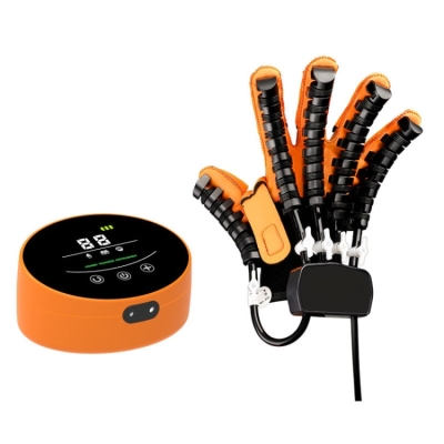 Intelligent Robot Split Finger Training Rehabilitation Glove Equipment With US Plug Adapter, Size: S(Orange Right Hand)
