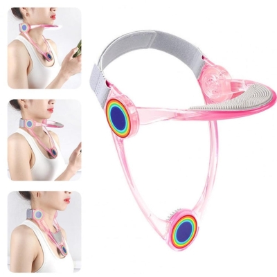 Adult Adjustable Neck Brace Household Cervical Spine Correction Protector(Blue)
