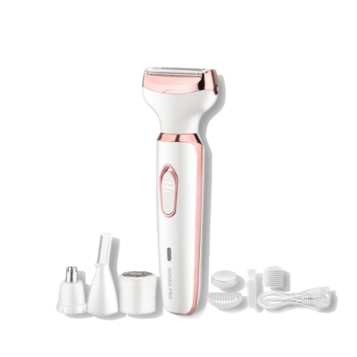 SONAX PRO SN-8666  4-in-1 Ladies Shaving Washable Rechargeable Hair Removal Device(White)