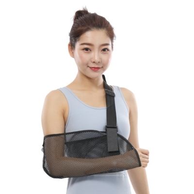 S Summer Breathable Arm Sling Arm Fracture Sprain Dislocation Fixation Belt(Black)