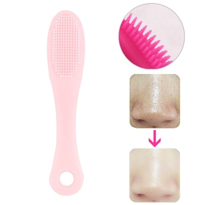Blackhead Brush Face Cleansing Extractor Remover Tool Silicone Finger Massage Brush Face Exfoliating Cleansing Tool(Pink)