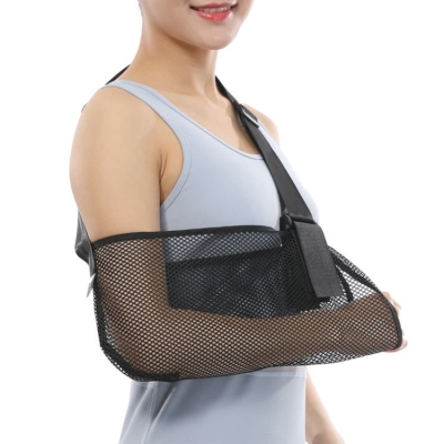 S Summer Breathable Arm Sling Arm Fracture Sprain Dislocation Fixation Belt(Black)