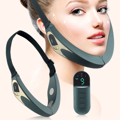 Microcurrent EMS Face Thinning Instrument Red Blue Light Skin Rejuvenation Beauty Instrument(Green)